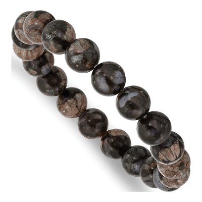 Black & Brown Agate Stretch Bracelet