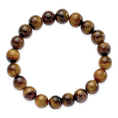 Tiger's Eye Agate Stretch Bracelet, 10mm – view 2