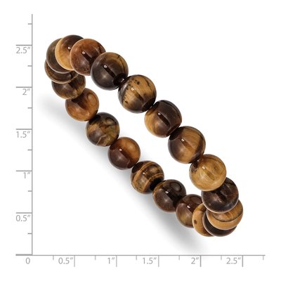 Tiger's Eye Agate Stretch Bracelet, 10mm – view 3