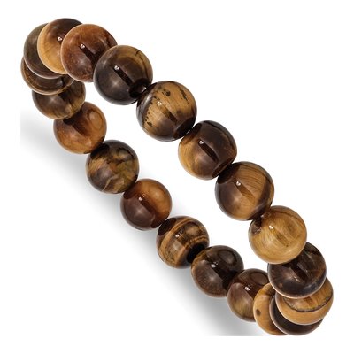 Tiger's Eye Agate Stretch Bracelet, 10mm
