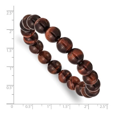 Red Tiger's Eye Stretch Bracelet, 10mm – view 3