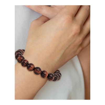 Red Tiger's Eye Stretch Bracelet, 10mm – view 4