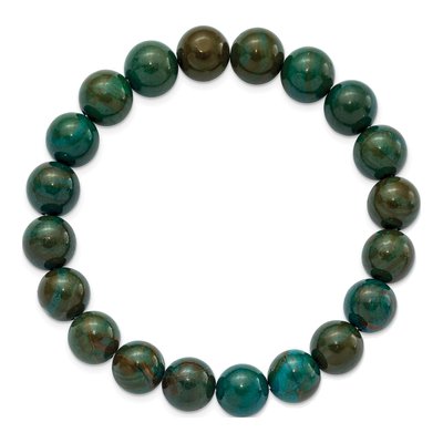 Green Agate 10mm Beaded Stretch Bracelet – view 2