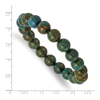 Green Agate 10mm Beaded Stretch Bracelet – view 3