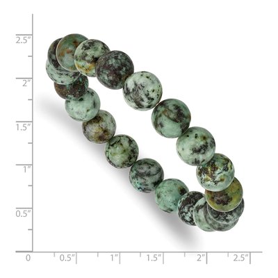 10mm African Pine Agate Stretch Bracelet – view 3