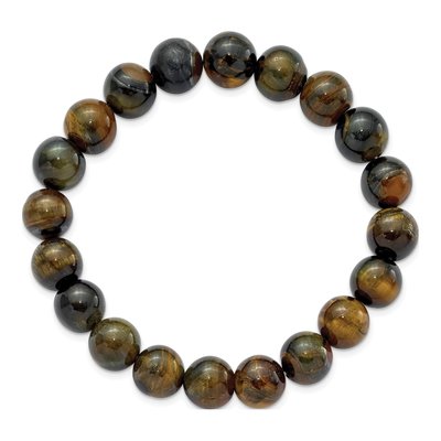 10mm Tiger's Eye Agate Stretch Bracelet – view 2