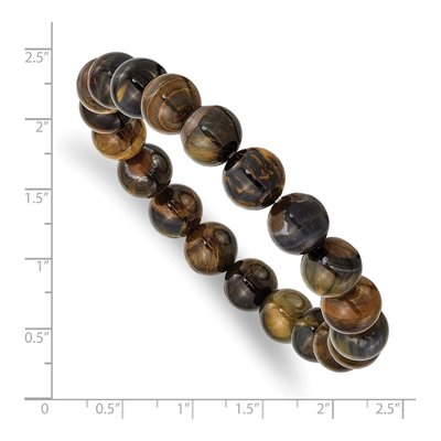 10mm Tiger's Eye Agate Stretch Bracelet – view 3