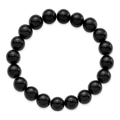 10mm Black Agate Stretch Bracelet – view 2