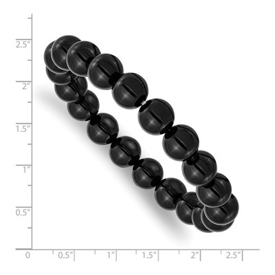 10mm Black Agate Stretch Bracelet – view 3