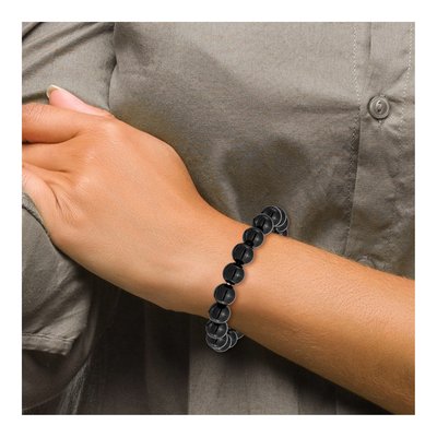 10mm Black Agate Stretch Bracelet – view 4