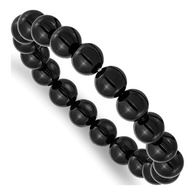 10mm Black Agate Stretch Bracelet