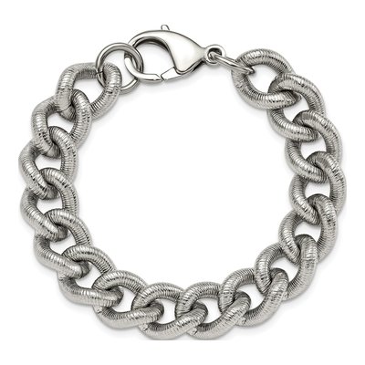 Stainless Steel 14.5mm Curb Chain Bracelet – view 4
