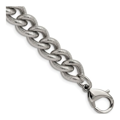 Stainless Steel 14.5mm Curb Chain Bracelet