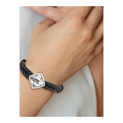 Stainless Steel Braided Leather Bracelet – view 4