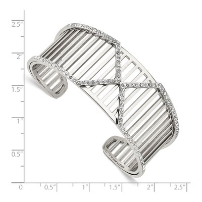 Stainless Steel Crystal Cuff Bracelet – view 2