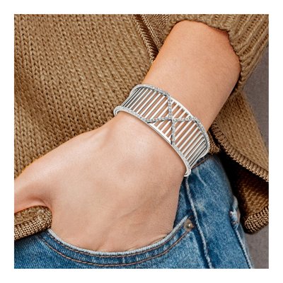 Stainless Steel Crystal Cuff Bracelet – view 3