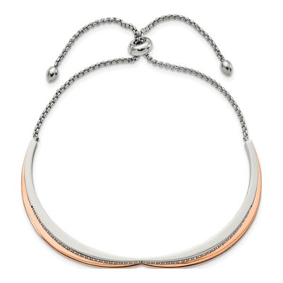 Stainless Steel Crystal IP Heart Bangle Bracelet – view 4