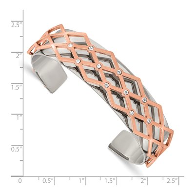 Stainless Steel Crystal Cuff Bracelet – view 2