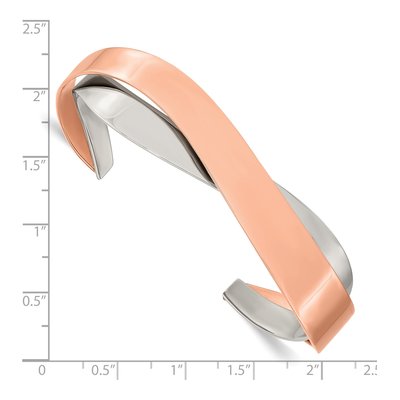 Stainless Steel IP Twisted Cuff Bracelet – view 3