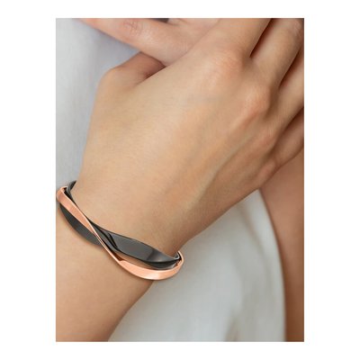 Stainless Steel Black IP Twisted Cuff Bracelet – view 4