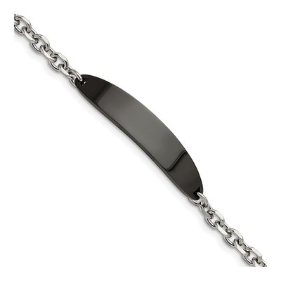Black Stainless Steel ID Bracelet