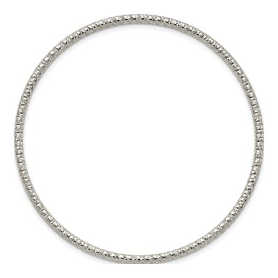 Stainless Steel Textured Slip-On Bangle Bracelet – view 3