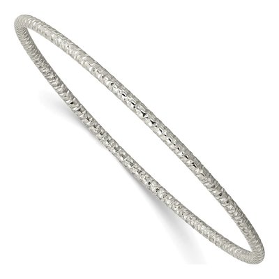 Stainless Steel Textured Slip-On Bangle Bracelet