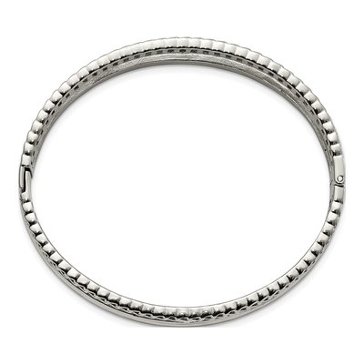Stainless Steel Hinged Bangle Bracelet – view 2
