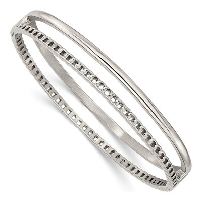 Stainless Steel Hinged Bangle Bracelet