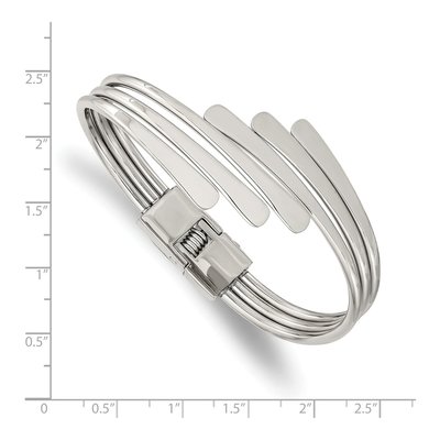 Stainless Steel Hinged Bangle Bracelet – view 3