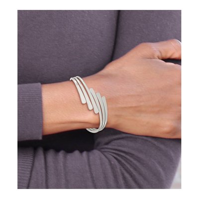 Stainless Steel Hinged Bangle Bracelet – view 4