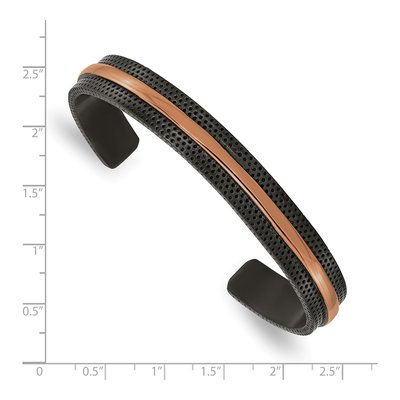 Stainless Steel Black Brown IP Cuff Bracelet – view 4