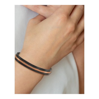 Stainless Steel Black Brown IP Cuff Bracelet – view 5