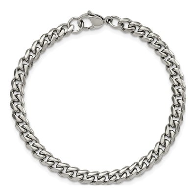 Stainless Steel 6mm Curb Chain Bracelet – view 4