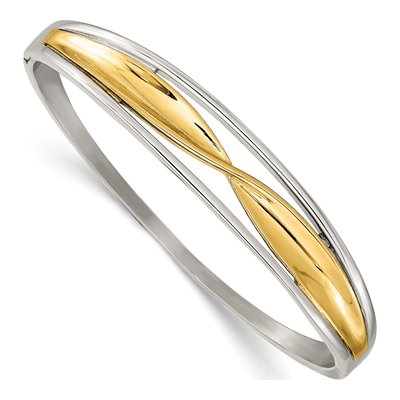 Stainless Steel Twisted Bangle Bracelet