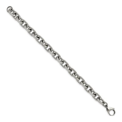 Men's Stainless Steel 8.5mm Cable Chain Bracelet – view 3