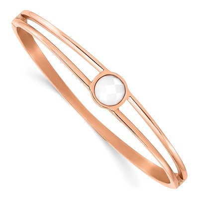 Stainless Steel Crystal IP Bangle Bracelet