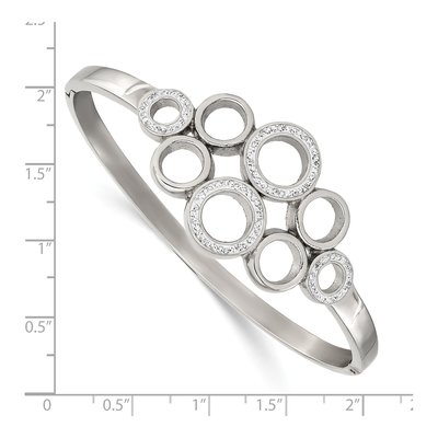 Stainless Steel Crystal Pave Hinged Bangle Bracelet – view 4