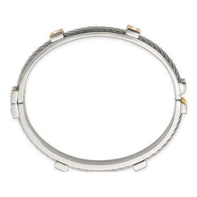 Stainless Steel Crystal IP Bangle Bracelet – view 3