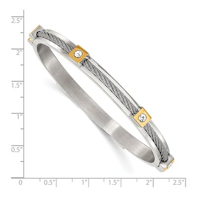 Stainless Steel Crystal IP Bangle Bracelet – view 4
