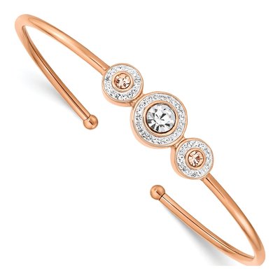 Stainless Steel Crystal Cuff Bracelet