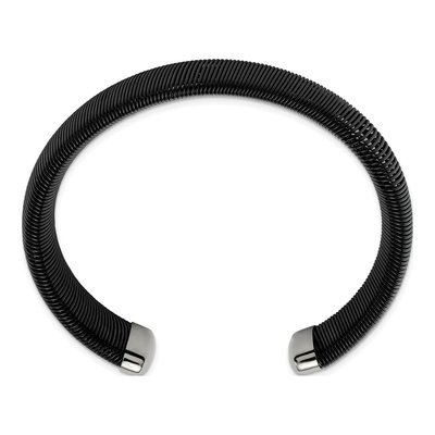 Black Stainless Steel Wire Cuff Bracelet – view 3