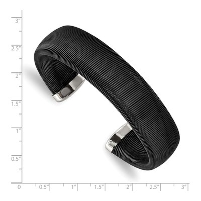 Black Stainless Steel Wire Cuff Bracelet – view 4