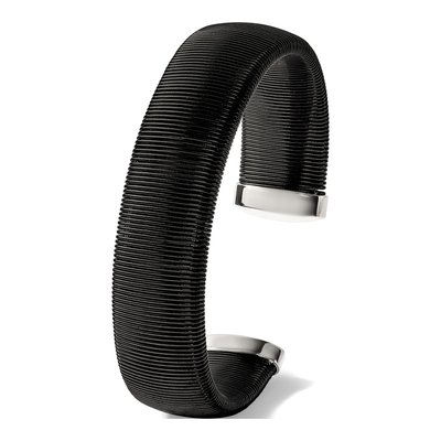 Black Stainless Steel Wire Cuff Bracelet – view 6