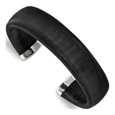Black Stainless Steel Wire Cuff Bracelet