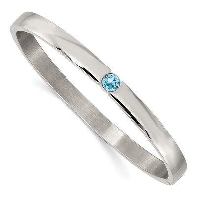 Stainless Steel Crystal Bangle Bracelet