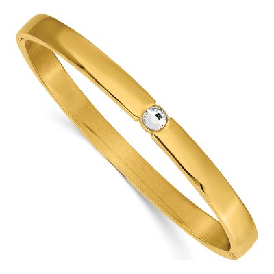 Stainless Steel Crystal IP Bangle Bracelet