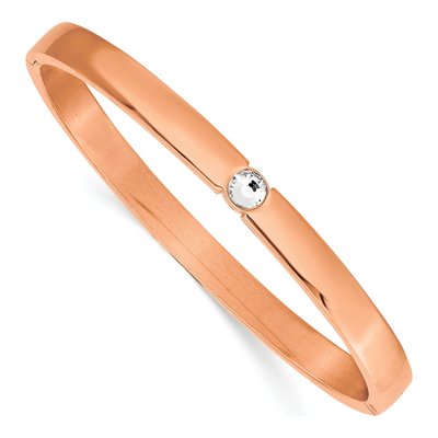 Stainless Steel Crystal IP Bangle Bracelet
