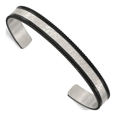 Black Stainless Steel Cuff Bracelet