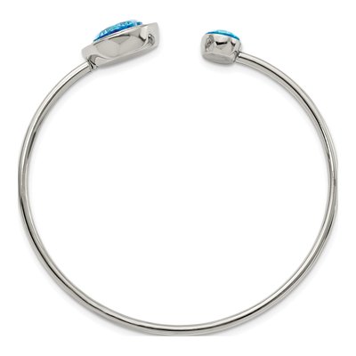 Stainless Steel CZ Clear Cuff Bracelet – view 3